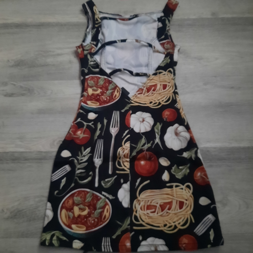 Fashion Nova Pasta Print Mini Dress - Picture 3 of 10